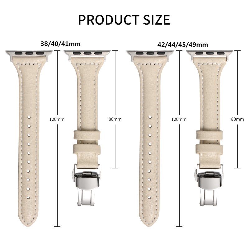 Small Waist Butterfly Buckle Watch Band For Apple Watch Ultra 49mm / Series 8&7 45mm / SE 2&6&SE&5&4 44mm / 3&2&1 42mm(Green)