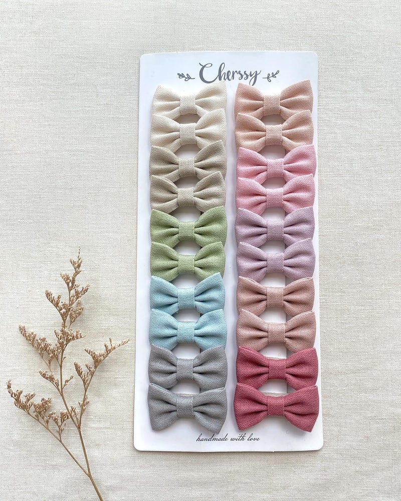 Cherssy Hair Bow Clips for Girls 20pcs 2 Neutral Fully Lined Alligator Clips and Baby Barrettes Non Slip Hair Accessories for Infants Toddlers School Age Girls - Image 5