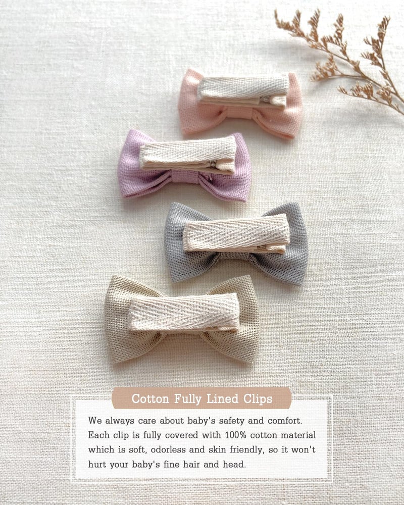 Cherssy Hair Bow Clips for Girls 20pcs 2 Neutral Fully Lined Alligator Clips and Baby Barrettes Non Slip Hair Accessories for Infants Toddlers School Age Girls - Image 4
