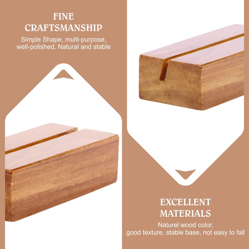 MIHAD Wooden Place Card Holders | Table Number Holders | Photo, Business card Display Stand For Desk, Tabletop , Dinner Home Party, Events, Restaurant Table Nos. Cards, Photo Holders, Postcard, (20) - Image 3