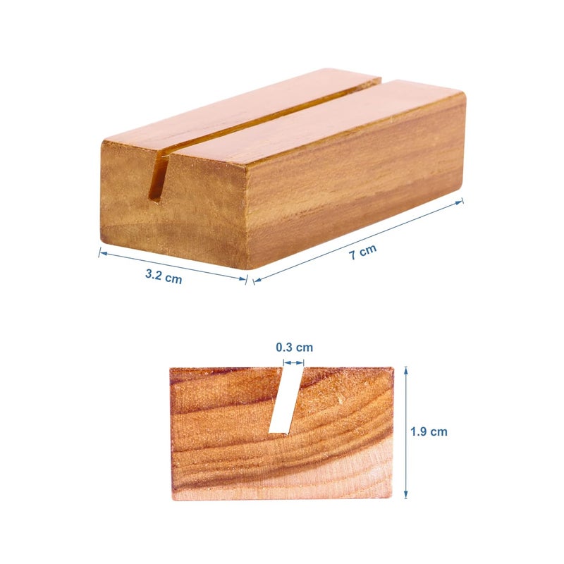 MIHAD Wooden Place Card Holders | Table Number Holders | Photo, Business card Display Stand For Desk, Tabletop , Dinner Home Party, Events, Restaurant Table Nos. Cards, Photo Holders, Postcard, (20) - Image 2