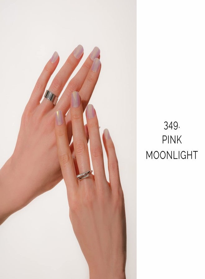 NAILOG Semi Cured Gel Nail Strips 20 Pcs | Buy 2 Get 1 UV Lamp | Extra Long Nail Wraps with Glossy Gel Finishing | Pink Moonlight - Image 2