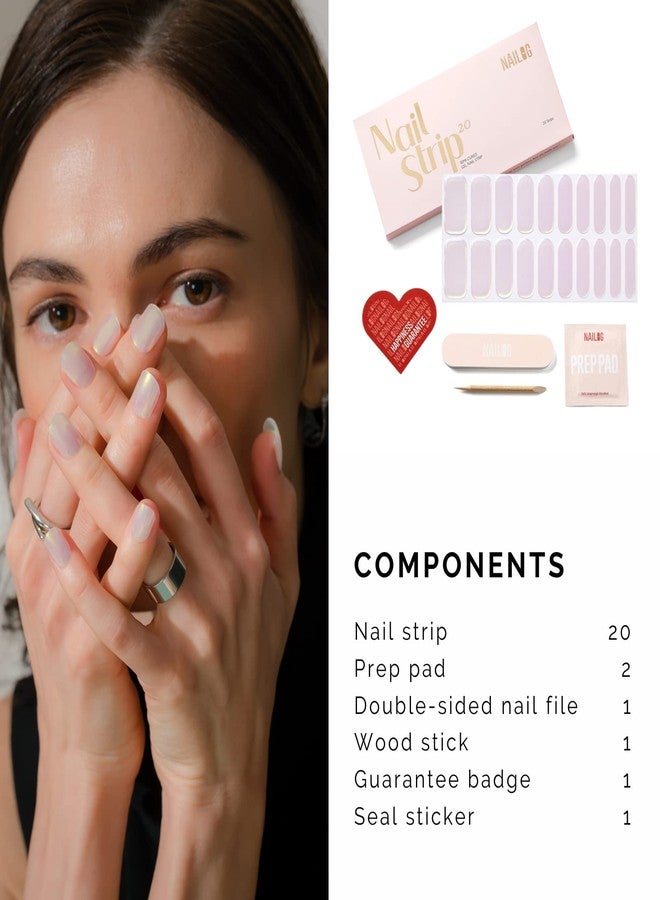 NAILOG Semi Cured Gel Nail Strips 20 Pcs | Buy 2 Get 1 UV Lamp | Extra Long Nail Wraps with Glossy Gel Finishing | Pink Moonlight - Image 5