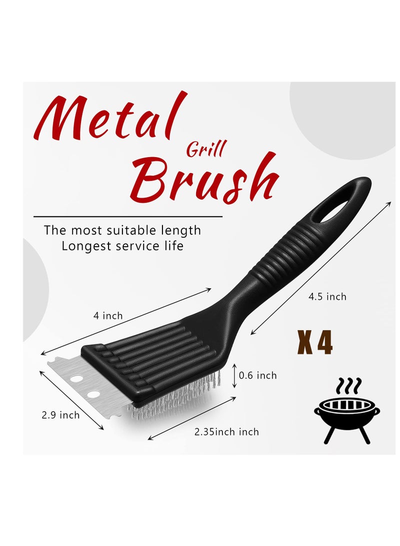 SYOSI Grill Brush for Outdoor Grill, 4 Pieces 8 Inch Extra Strong BBQ Cleaner Accessories, Grill Grate Brush Cleaner, Heavy Duty Barbecue Grill Cleaning Brush, for Cleaning Grills - Image 2