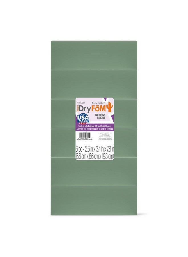 فلوراكرافت 6 قطع من الطوب الصحراوي الزهري مقاس 2.6 بوصة × 3.4 بوصة × 7.8 بوصة أخضر - Image 1