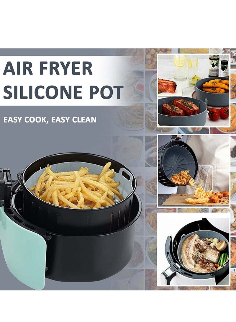 SYOSI Priceless Silicone Pot Food Safe Air fryers Oven accessories Easy Cleaning Oven No More Harsh reusable Basket Grey - Image 2