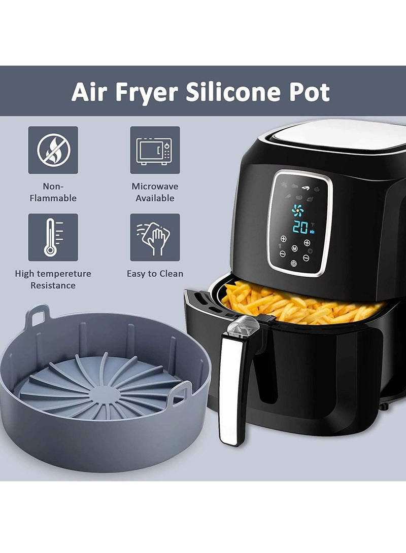 SYOSI Priceless Silicone Pot Food Safe Air fryers Oven accessories Easy Cleaning Oven No More Harsh reusable Basket Grey - Image 5