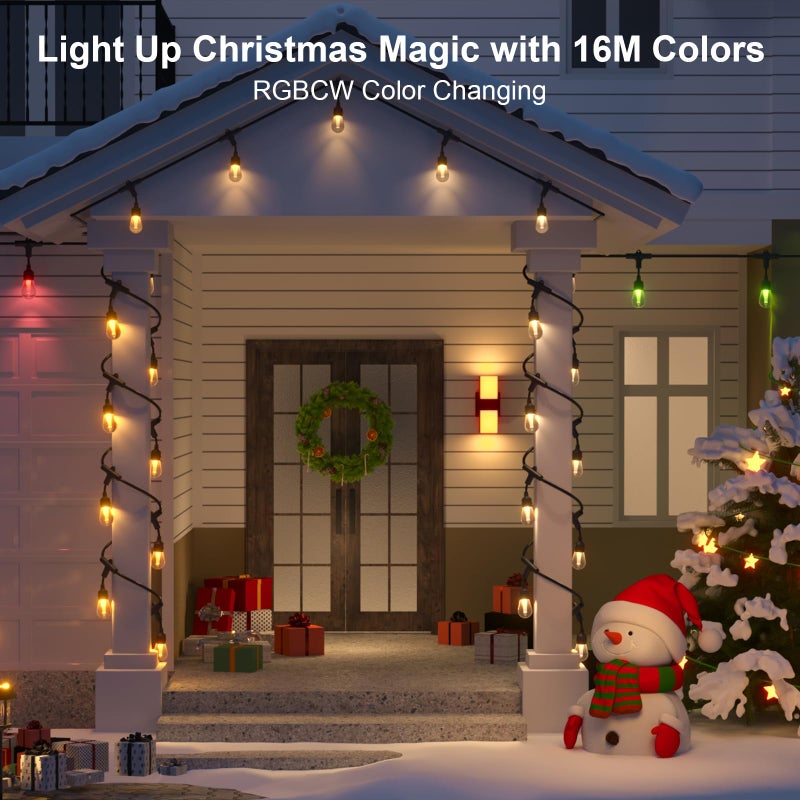 XMCOSY+ Outdoor Wall Lights, 1400LM Smart RGBCW Exterior Lighting Fixtures Adjustable Dual-Head Outdoor Light Fixture, WiFi APP Control, Alexa Compatible, Waterproof Porch Lights Outdoor, 2 Pack - Image 2