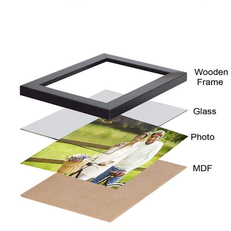 ARkick Big Designer Synthetic Polymer Wood Photo Frames for Wall Decor FamilyFriendsCouplesBedroomAnniversary and Big DesignerLiving Room Black White Color - Image 3