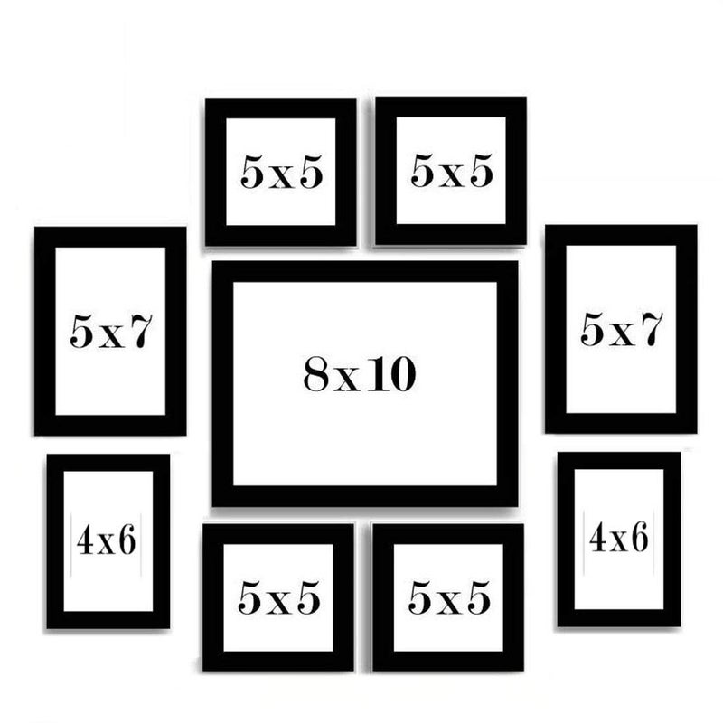 ARkick Big Designer Synthetic Polymer Wood Photo Frames for Wall Decor FamilyFriendsCouplesBedroomAnniversary and Big DesignerLiving Room Black White Color - Image 2