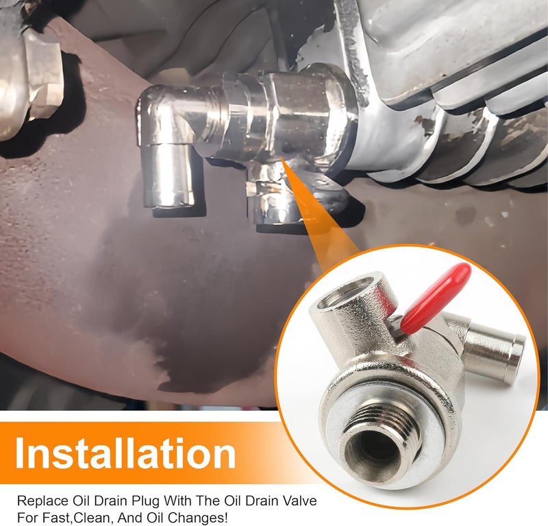 Camotokiit Oil Drain Valve with Removable L-Shape Hose End Combo - Image 3