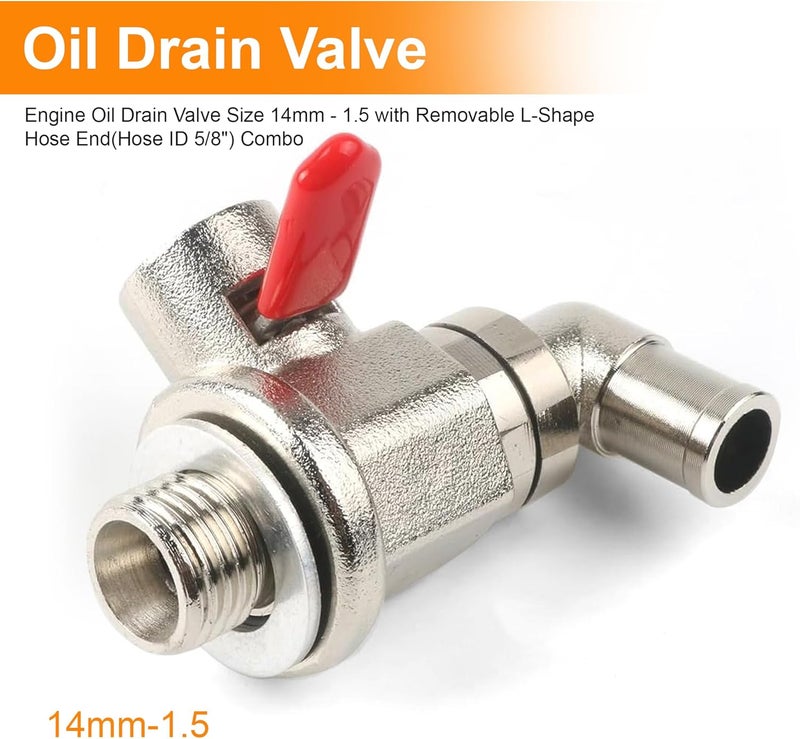 Camotokiit Oil Drain Valve with Removable L-Shape Hose End Combo - Image 2