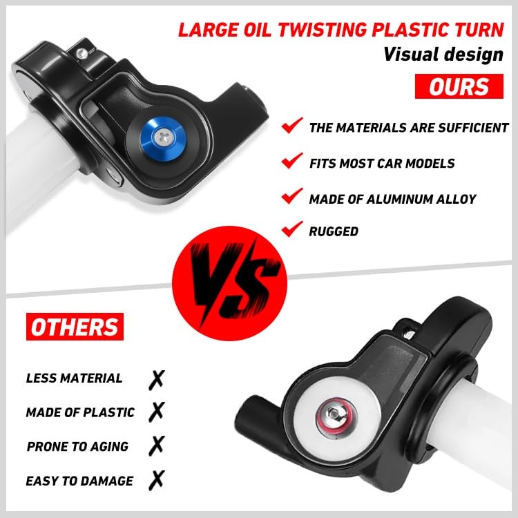 JXPANG 22mm 7/8" Throttle Twists Grip with Throttle Cable Upgraded Universal for Off-Road Motorcycle 250 Dirt Pit Motor Mini Bike YCF CRF70 TTR SSR KLX110 Thumpstar (Type A-Black) - Image 3