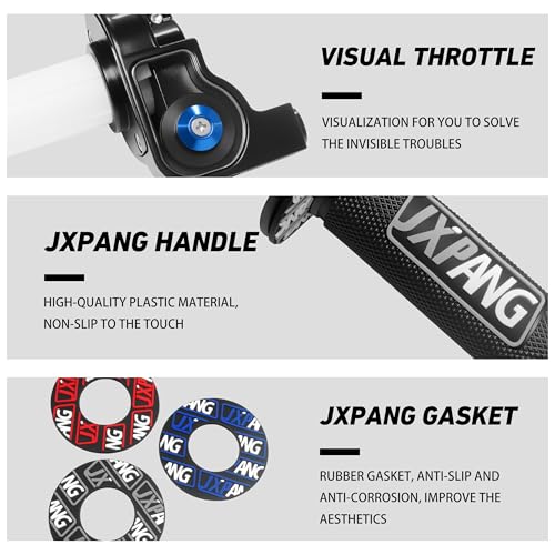 JXPANG 22mm 7/8" Throttle Twists Grip with Throttle Cable Upgraded Universal for Off-Road Motorcycle 250 Dirt Pit Motor Mini Bike YCF CRF70 TTR SSR KLX110 Thumpstar (Type A-Black) - Image 2
