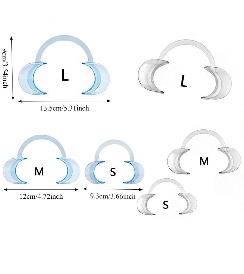 Type C Mouth Opener Dental Cleaning Tool Transparent Plastic Mouth Holder 6 Piece Set Large Medium And Small - Image 3