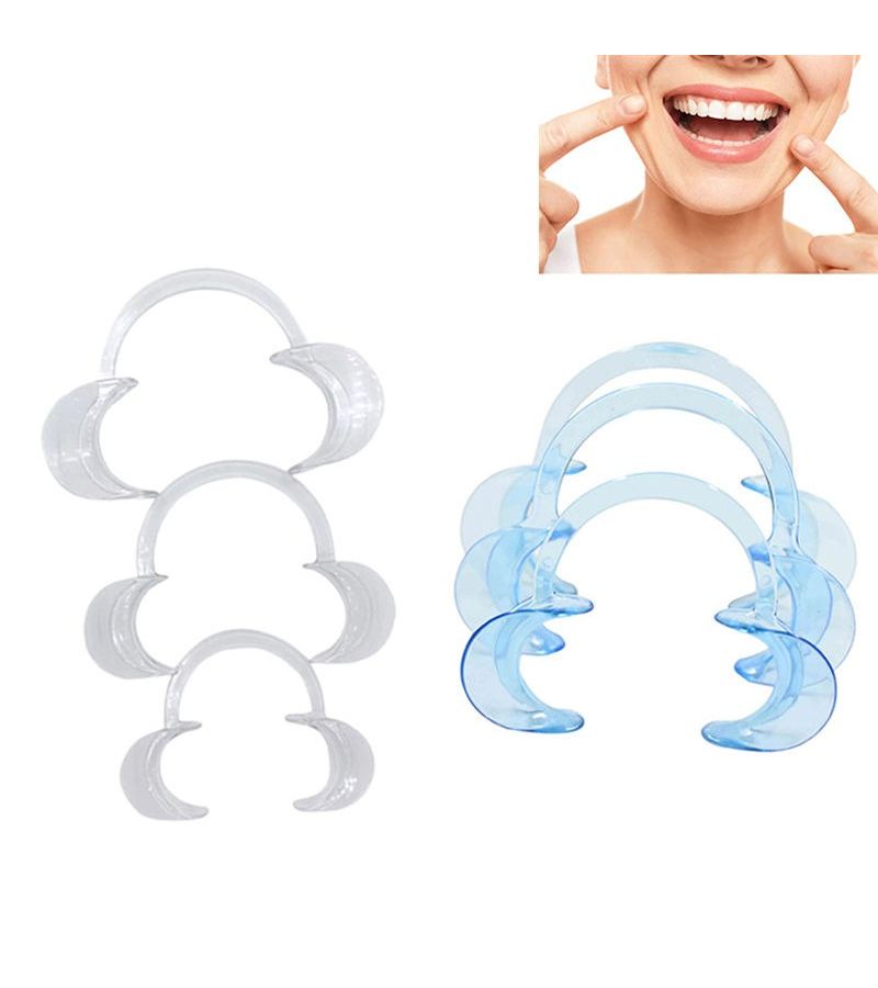 Type C Mouth Opener Dental Cleaning Tool Transparent Plastic Mouth Holder 6 Piece Set Large Medium And Small - Image 1