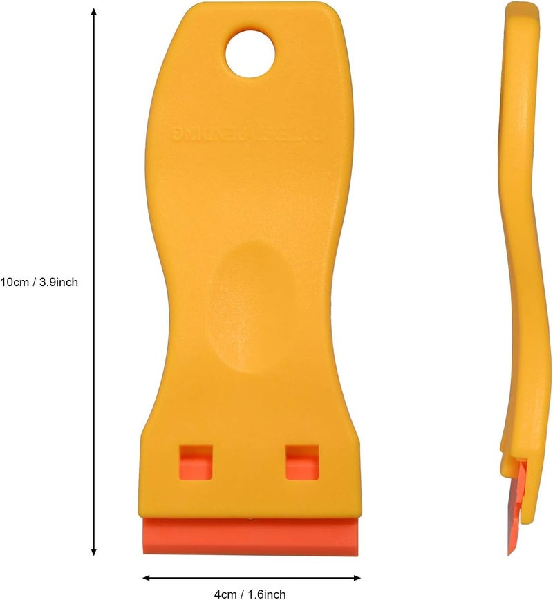 Ehdis 1.5" Plastic Razor Scraper Tool with 10pcs Double Edged Blades for Adhesive Remover,Removing Labels Stickers Decals Taping on Glass Windows(Yellow) - Image 5