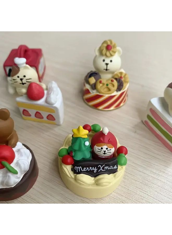 Bear Cat Cake Toppers Resin Animal Figurines For Christmas Holiday Party Decor - Image 5