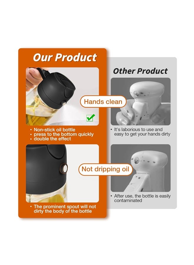 مرشة زيت الزيتون، الطهي 2 في 1,16 أوقية (470 مللي) علبة رشاش المطبخ للأغراض المزدوجة، مقلاة الهواء، المطبخ، الطهي، الشي، السلطة (1) - Image 3
