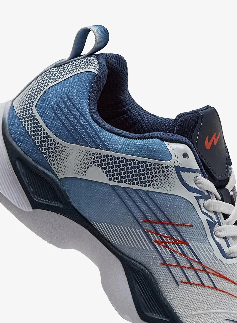 CAMPUS Kids White Low-Top Sneakers - Vibrant Color Splash Shoes with Airy Comfort and Trendy Design