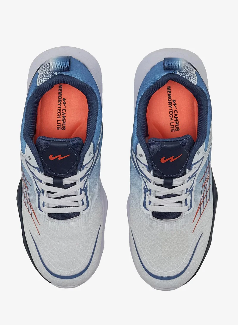 CAMPUS Kids White Low-Top Sneakers - Vibrant Color Splash Shoes with Airy Comfort and Trendy Design