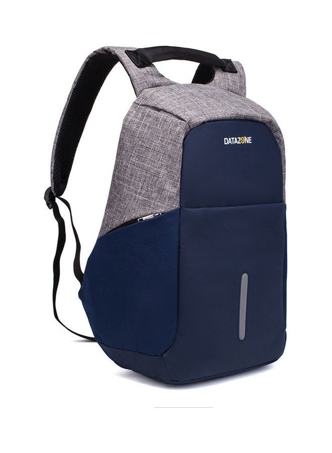 Datazone Waterproof Laptop Backpack With USB Charging Port Blue/Grey - Image 2