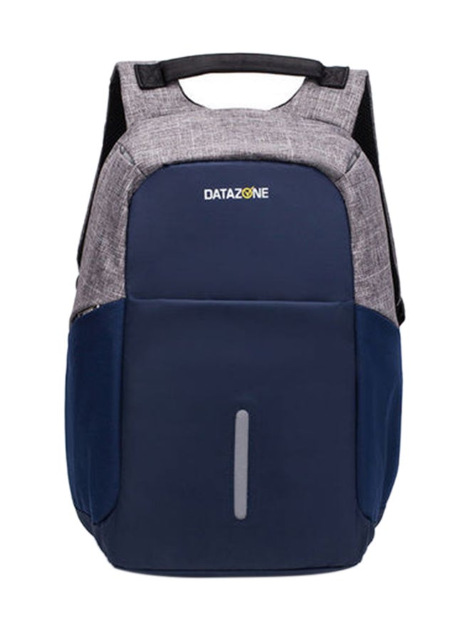 Datazone Waterproof Laptop Backpack With USB Charging Port Blue/Grey - Image 1