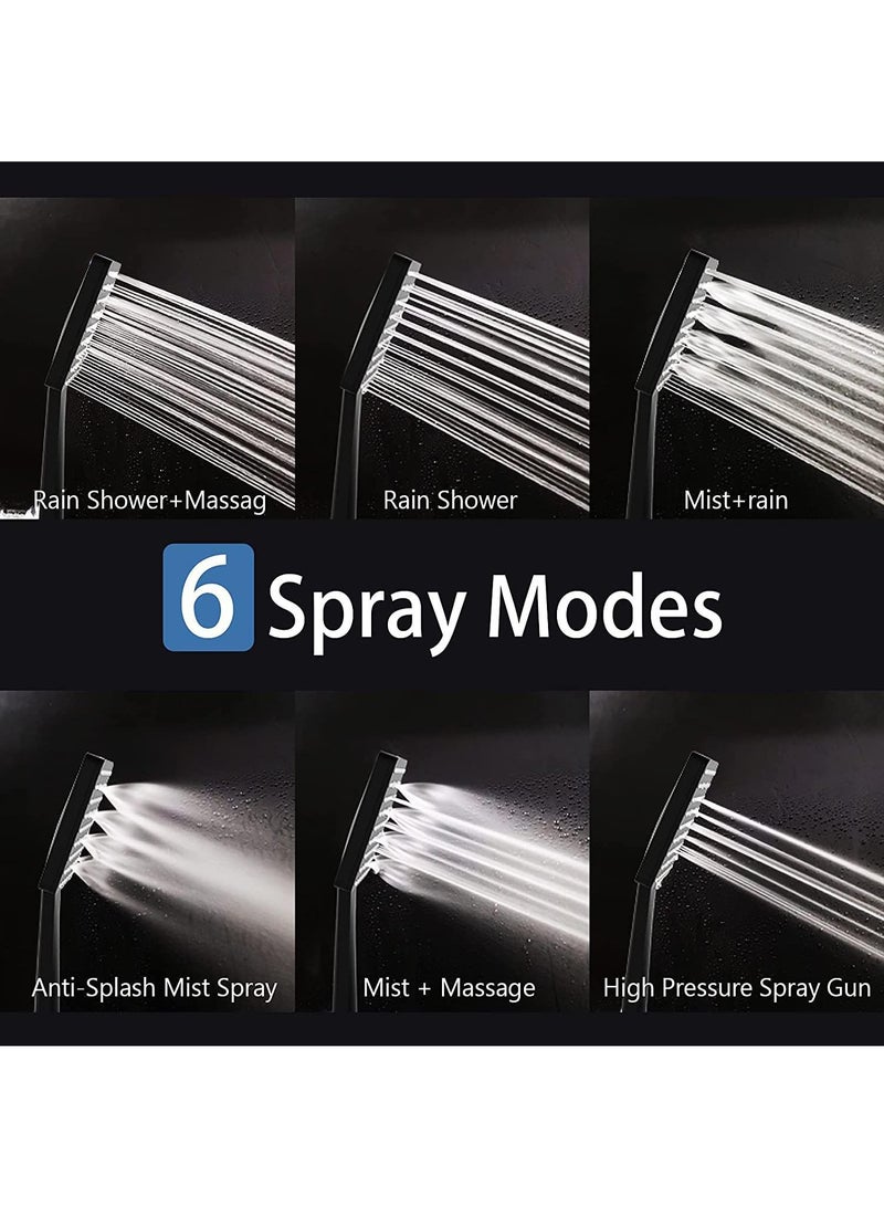 general Shower Nozzle With Hose High-Pressure Shower Nozzle With 1.5 Meter Hose Group With 6 Spray Modes And Nozzle Bracket - Image 2