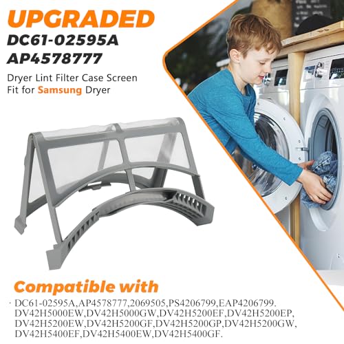Blutoget 2025 Upgraded DC61-02595A AP4578777 Dryer Lint Filter Case Screen by Blutoget-Dryer lint trap filter Fit for Samsung Dryer-DVE45T6000W, DV42H5200EW/A3, DV42H5000EW/A3,2069505, PS4206799, EAP4206799 - Image 4