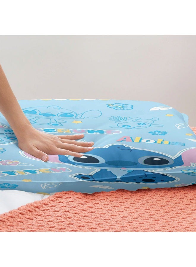 Cartoon Stitch pattern bedding three-piece set with soft microfiber polyester sheets including cover and two pillowcases (size 150cmX200cm)  - Image 4