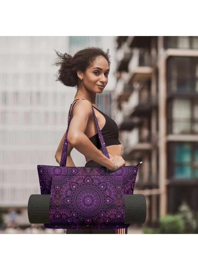 Adalore Women's Yoga Bag with Yoga Mat Bag Carrier - Large Mat Pocket Fitness Tote for Pilates, Gym, Travel, Office & Beach Yoga mat Bags - Image 5