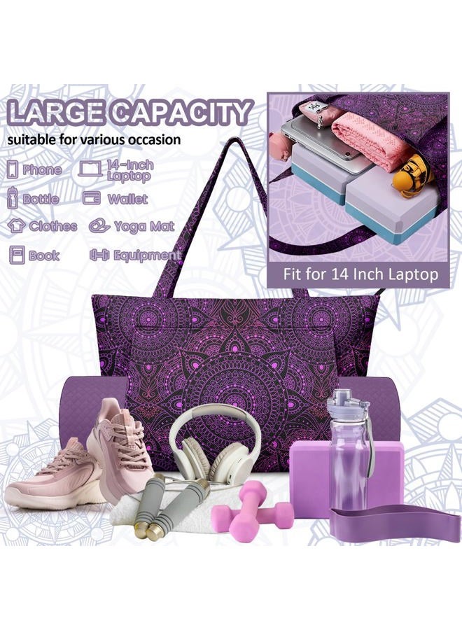 Adalore Women's Yoga Bag with Yoga Mat Bag Carrier - Large Mat Pocket Fitness Tote for Pilates, Gym, Travel, Office & Beach Yoga mat Bags - Image 4