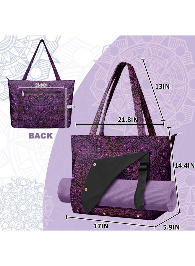 Adalore Women's Yoga Bag with Yoga Mat Bag Carrier - Large Mat Pocket Fitness Tote for Pilates, Gym, Travel, Office & Beach Yoga mat Bags - Image 3