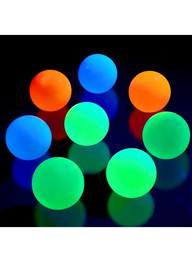 Skylety 8 قطع كرات مضيئة في الظلام للتوتر / كرات لزجة تلتصق بالسقف كرات مضيئة للعب للاسترخاء للمراهقين والبالغين (أبيض أزرق برتقالي أخضر 1.8 بوصة) - Image 1