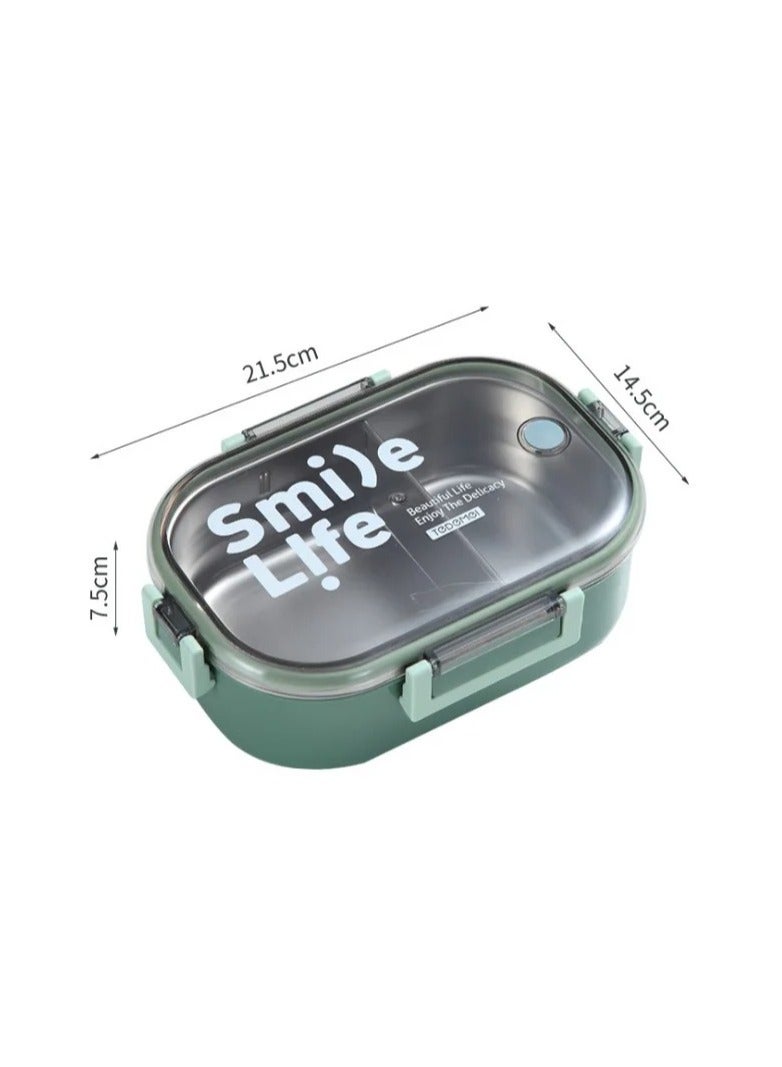 Portable Stainless Steel Bento Lunch Box with Transparent Lid – Leak-Proof Food Storage Container for Students, Office Workers, and Kids – Reusable and Eco-Friendly Meal Prep Box  - Image 1
