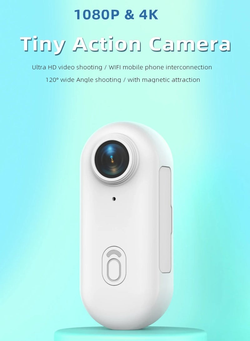 Wayward Rascals Mini 1080P Action Camera with Wi-Fi, Sports Camera, 120° Wide Angle Lens, Magnetic Strap, Back Clip, Waterproof Case, 64GB TF Card - Black  - Image 3