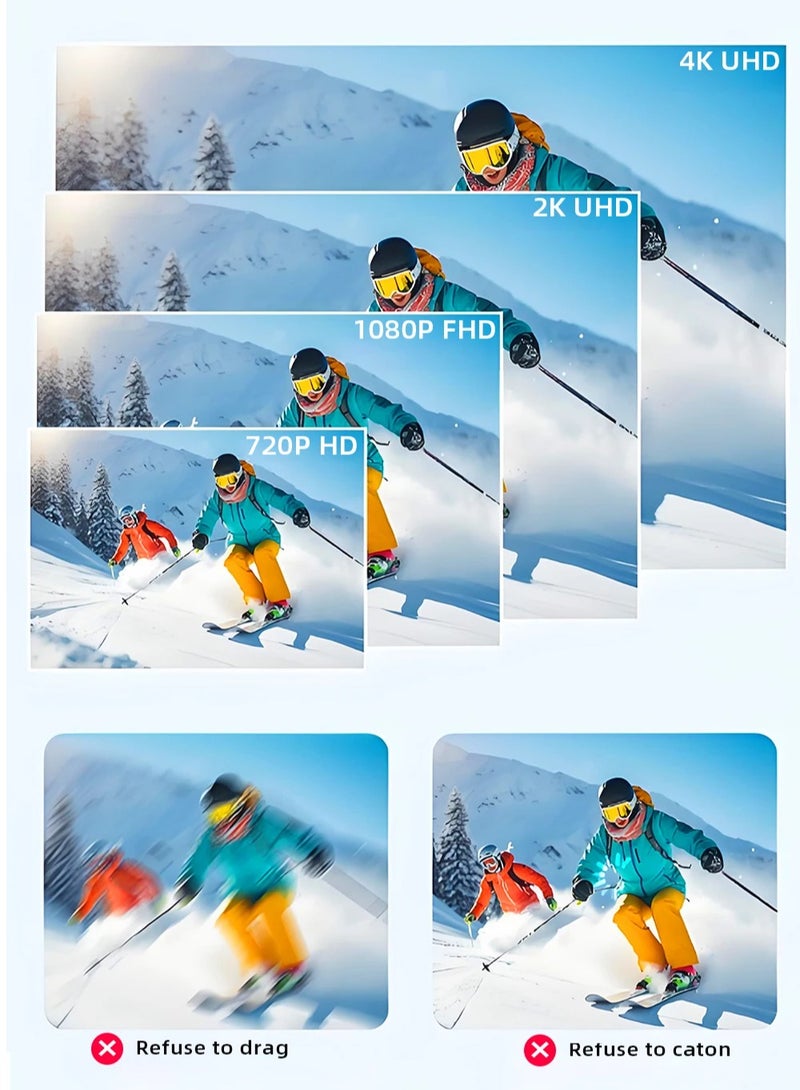 Wayward Rascals Mini 1080P Action Camera with Wi-Fi, Sports Camera, 120° Wide Angle Lens, Magnetic Strap, Back Clip, Waterproof Case, 64GB TF Card - Black  - Image 5