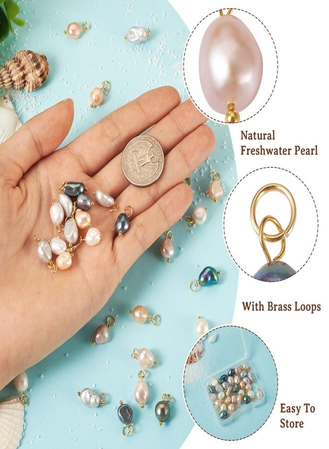 KISSITTY 30pcs Natural Cultured Freshwater Pearl Charms Dangle Pearls Bead Charms Colorful Small Potato Pendants with Loop for DIY Necklaces Bracelets Crafts Ornaments Jewelry Making - Image 4
