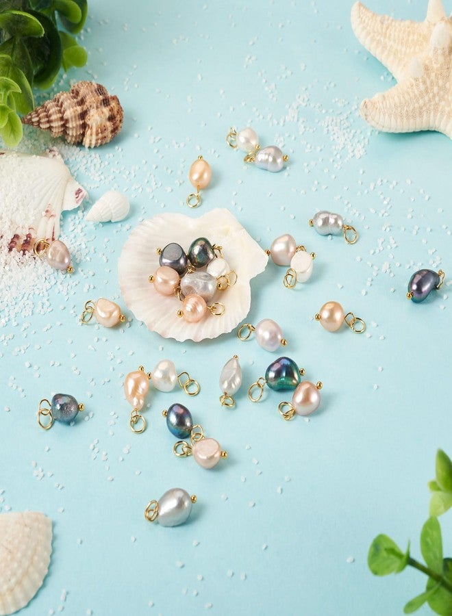 KISSITTY 30pcs Natural Cultured Freshwater Pearl Charms Dangle Pearls Bead Charms Colorful Small Potato Pendants with Loop for DIY Necklaces Bracelets Crafts Ornaments Jewelry Making - Image 3
