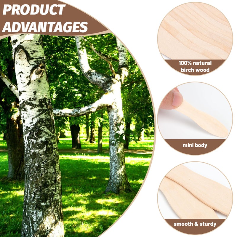 ANTETOK Wooden Ice Cream Spoons 3 Inch,100Pcs Mini Disposable Wooden Spoons,Small Dessert Spoons, Natural Biodegradable Wooden Spoons for Parties, Weddings, Camping - Image 4