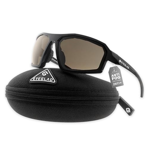 EYEGLAD REV Z87+ Powersports Motorcycle Riding Goggles HD High Contrast UV400 Sports Wrap Sunglasses Safety Glasses (Dust Brown) - Image 1