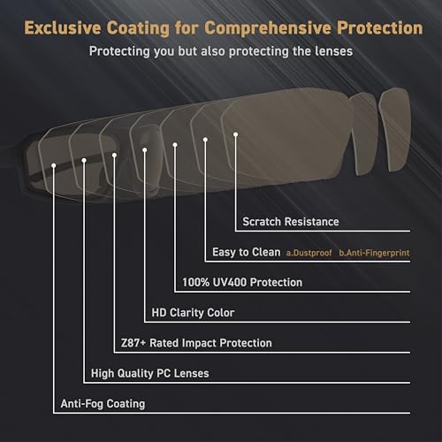 EYEGLAD REV Z87+ Powersports Motorcycle Riding Goggles HD High Contrast UV400 Sports Wrap Sunglasses Safety Glasses (Dust Brown) - Image 5