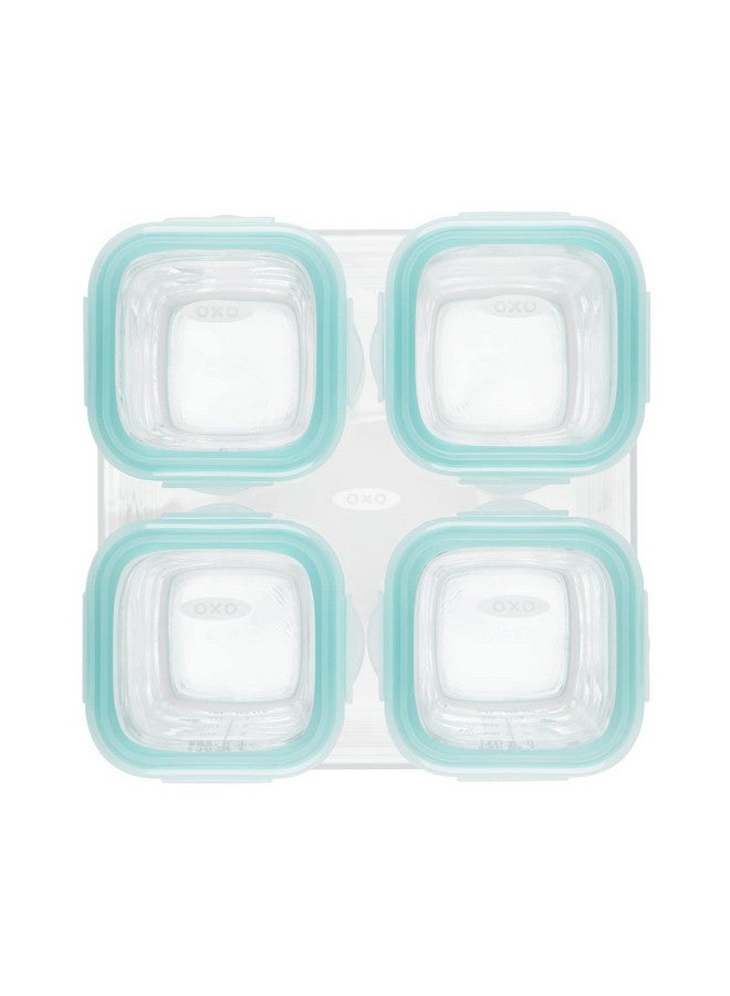 OXO Tot Glass Baby Blocks Food Storage Containers, Teal, 4 oz - Image 3