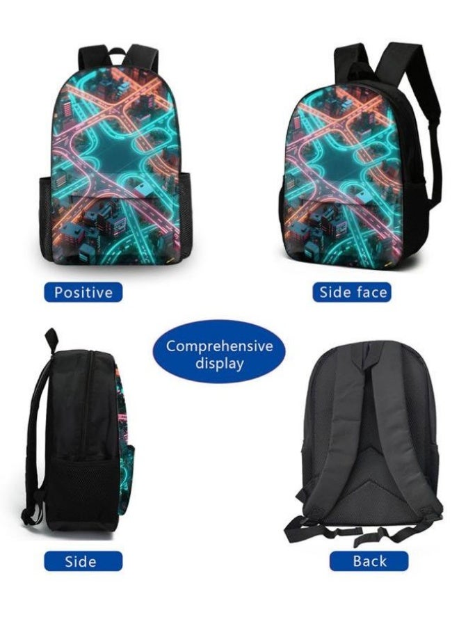 [Super new special offer] Cartoon theme bag three-piece set | double-shoulder + hand-held + storage pen bag | gift self-use good-looking - 94  - Image 3