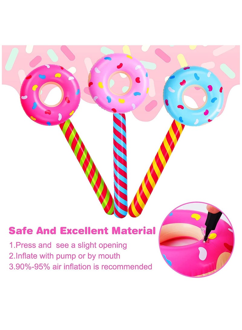 KASTWAVE Candyland Birthday Party Decorations 33 Inch Inflatable Donut Lollipop Large Inflatable Candy Balloons Float Donut Shape Balloon Lollipop Stick Candy Themed Birthday Decorations for Kids(6 Pcs) - Image 2