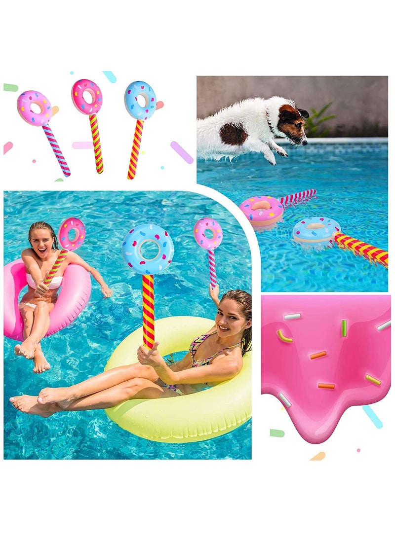 KASTWAVE Candyland Birthday Party Decorations 33 Inch Inflatable Donut Lollipop Large Inflatable Candy Balloons Float Donut Shape Balloon Lollipop Stick Candy Themed Birthday Decorations for Kids(6 Pcs) - Image 3