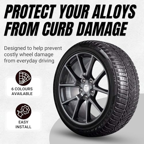 RT Rim Protectors 14 Inch Wide Wheel Lip Protection Curb Rash Savers Set of 4 Durable Rim Guards Easy to Install Universal Fit Black - Image 3