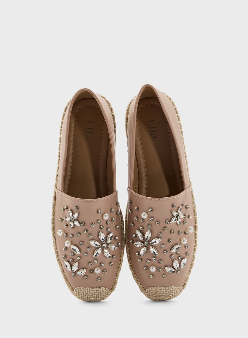 ELLA Floral Diamante Espadrille  - Image 4