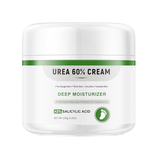 YAFUSIPE Urea Cream 60 Percent For Feet Maximum Strength Plus Salicylic Acid 2 Tea Tree Foot Lotion For Dry Feet Foot Cream Intensive Repair Foot Moisturizer 529oz - Image 1