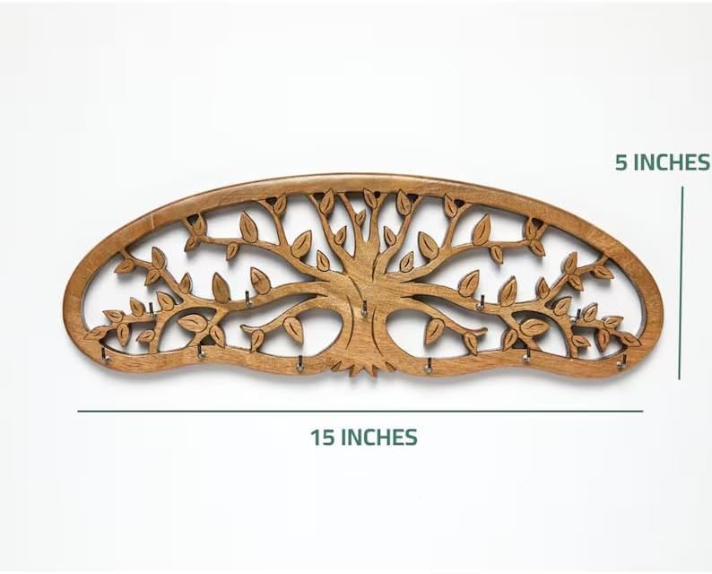 Tnstbiee Rustic Herb Drying Rack Hanging - Artistic Life Tree Design for Kitchen Witches & Gardeners - Holds 11 Bouquets - Saving Space Herb & Flower Dryer - Gift for Crafters - Wall Art Décor - Image 3